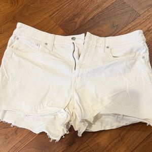 Madewell White Distressed Denim Cutoff Shorts